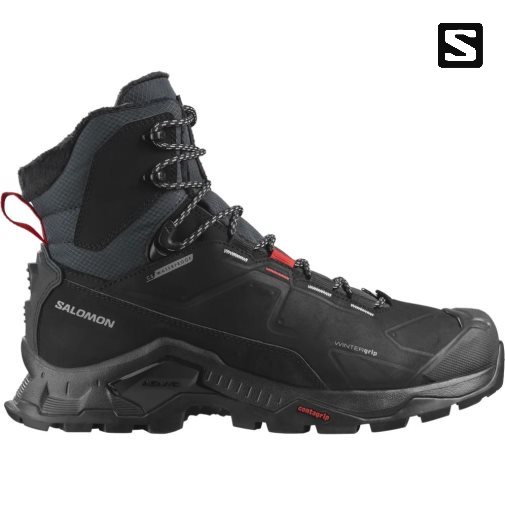 Black Salomon Quest Winter Thinsulate Climasalomon Waterproof Men's Winter Boots | PH 09132J